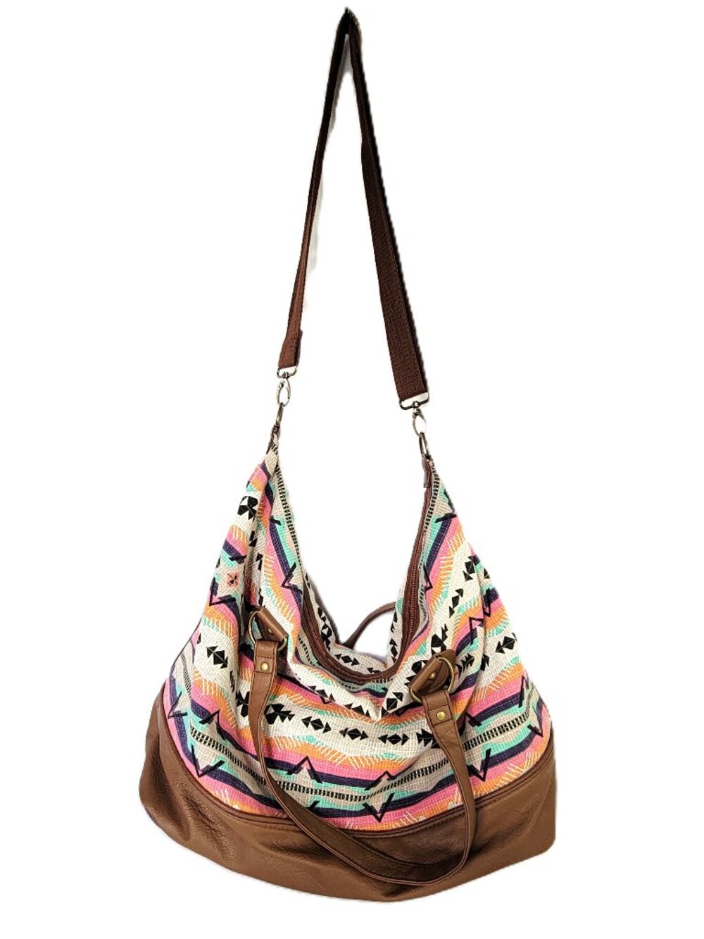 Mossimo Supply Co Aztec Print Weekender Duffle Bag Boho Tribal Travel Tote Large